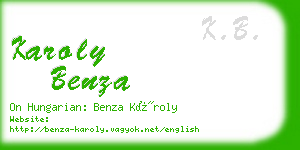 karoly benza business card